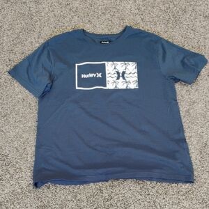 Hurley Men’s Navy Blue Palm Logo Short Sleeve Tee